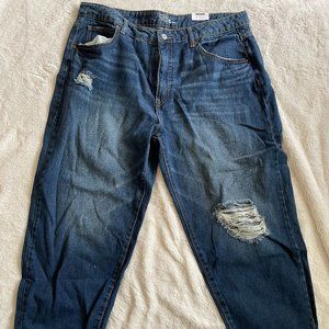 Time and Tru High Rise Distressed Barrel Jean - Size 18